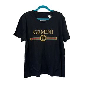 NWOT Gemini Graphic Black Tee Shirt